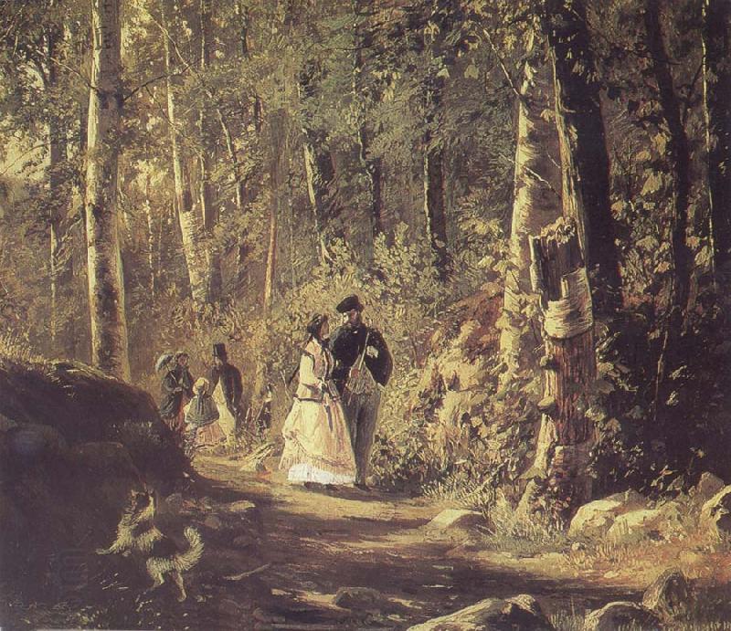 Ivan Shishkin A Stroll in the Forest China oil painting art